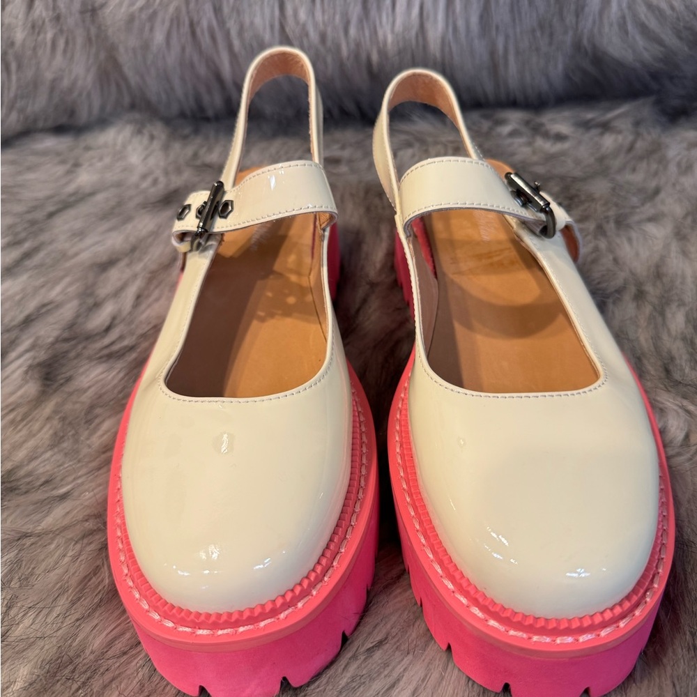 Marc Nolan Chic Cream and Pink Women's Mary Jane Shoes Size 7/8 - Picture 5 of 9